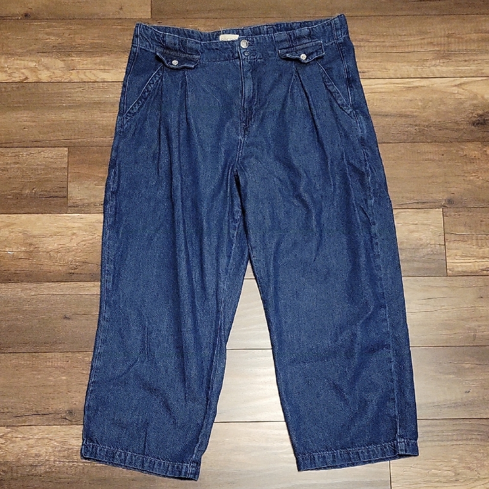 Pilcro By Anthropologie Cinch Back Cropped Trouser Jeans